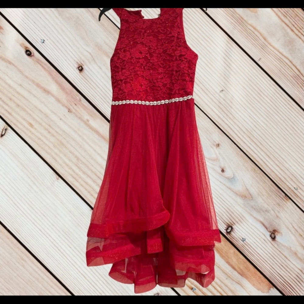 Girls high-low Red Dress